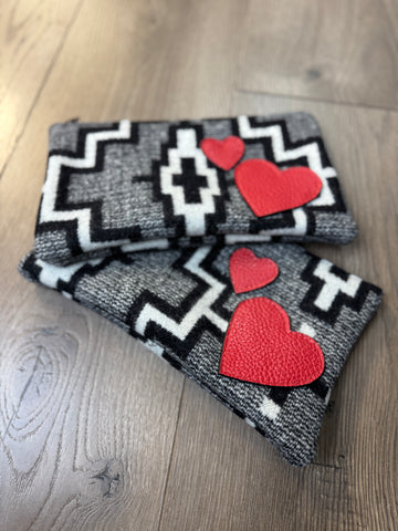 Heart Pendleton Wool Pouches