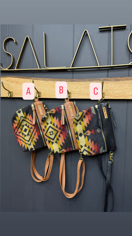 Leather and Pendleton Wool Fanny Pack