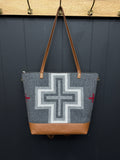 3 In 1 Leather and Pendleton Wool Tote