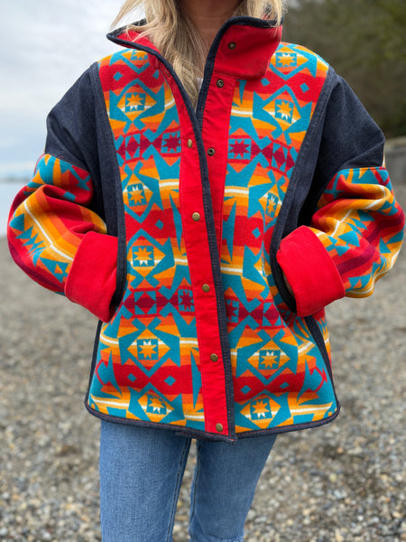 Denim and Pendleton Wool Chore Coat