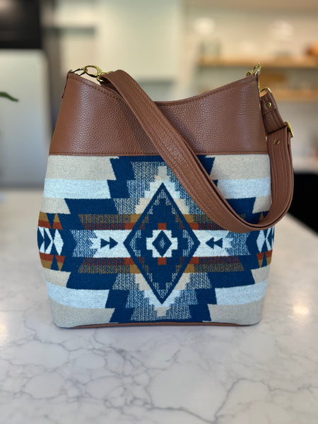 Pendleton Wool  and Leather Structured Hobo Purse