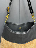 Black Leather and Hair on Hide Hobo
