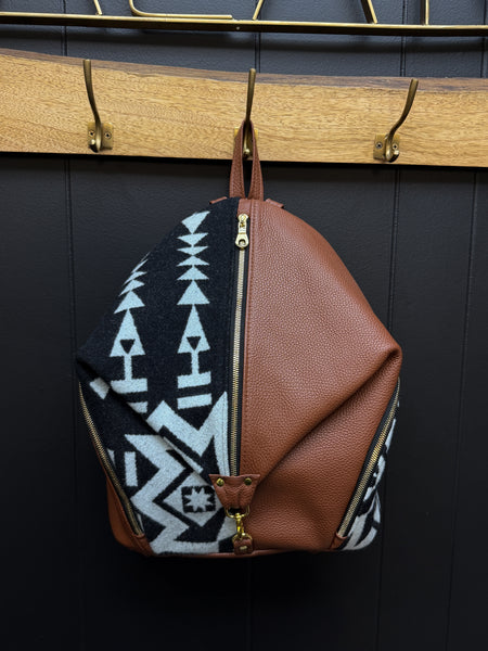 Pendleton Wool and Italian Leather Backpack