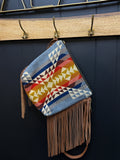 Caramel Leather and Pendleton Wool with Fringe