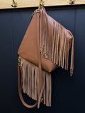 Caramel Leather and Pendleton Wool with Fringe