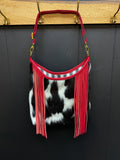 Fringe and Hair on Hide Slouchy Shoulder Bag