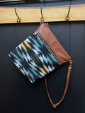 Leather and Pendleton Wool Long Crossbody