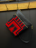 Leather and Pendleton Wool Long Crossbody