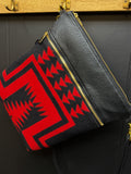 Leather and Pendleton Wool Long Crossbody