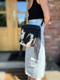 Black Leather and Hair on Hide with Fringe