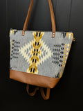 3 In 1 Leather and Pendleton Wool Tote