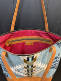 3 In 1 Leather and Pendleton Wool Tote
