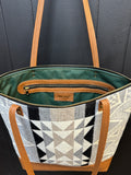 3 In 1 Leather and Pendleton Wool Tote