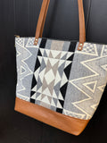 3 In 1 Leather and Pendleton Wool Tote