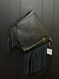 Black Leather and Hair on Hide with Fringe