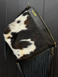 Black Leather and Hair on Hide with Fringe