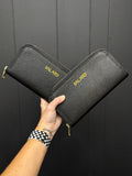 Neutral Colors Zip Around Wallet