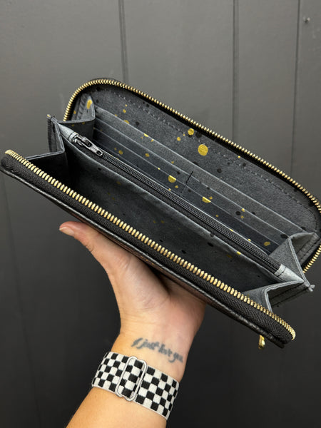 Neutral Colors Zip Around Wallet
