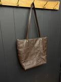Checkered Leather Tote
