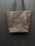 Checkered Leather Tote