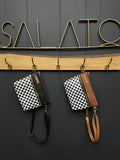 Checkered Leather Fanny Pack