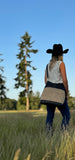 Black or Brown Cane and Leather Structured Hobo Purse