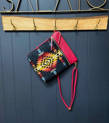Raspberry Leather and Pendleton Wool