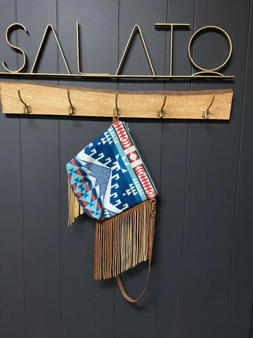 Brown Leather and Pendleton Wool with Fringe
