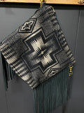 Black Leather and Pendleton Wool with Fringe
